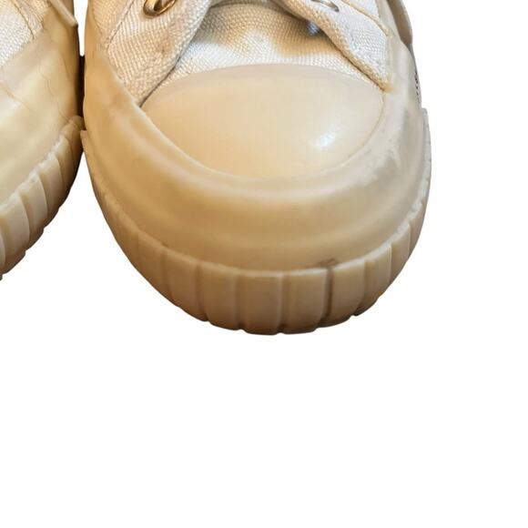 AllSaints Ghost Dana High Top Sneaker Canvas Lace Up Shoes White Cream Size 7 - Picture 12 of 16